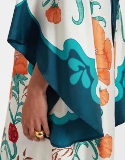 La DoubleJ Vestiti<Magnifico DressMorpheus Placée Orange in Silk Twill