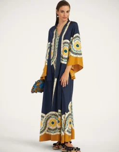 La DoubleJ Vestiti<Magnifico DressMudejar Placée Blue in Silk Twill