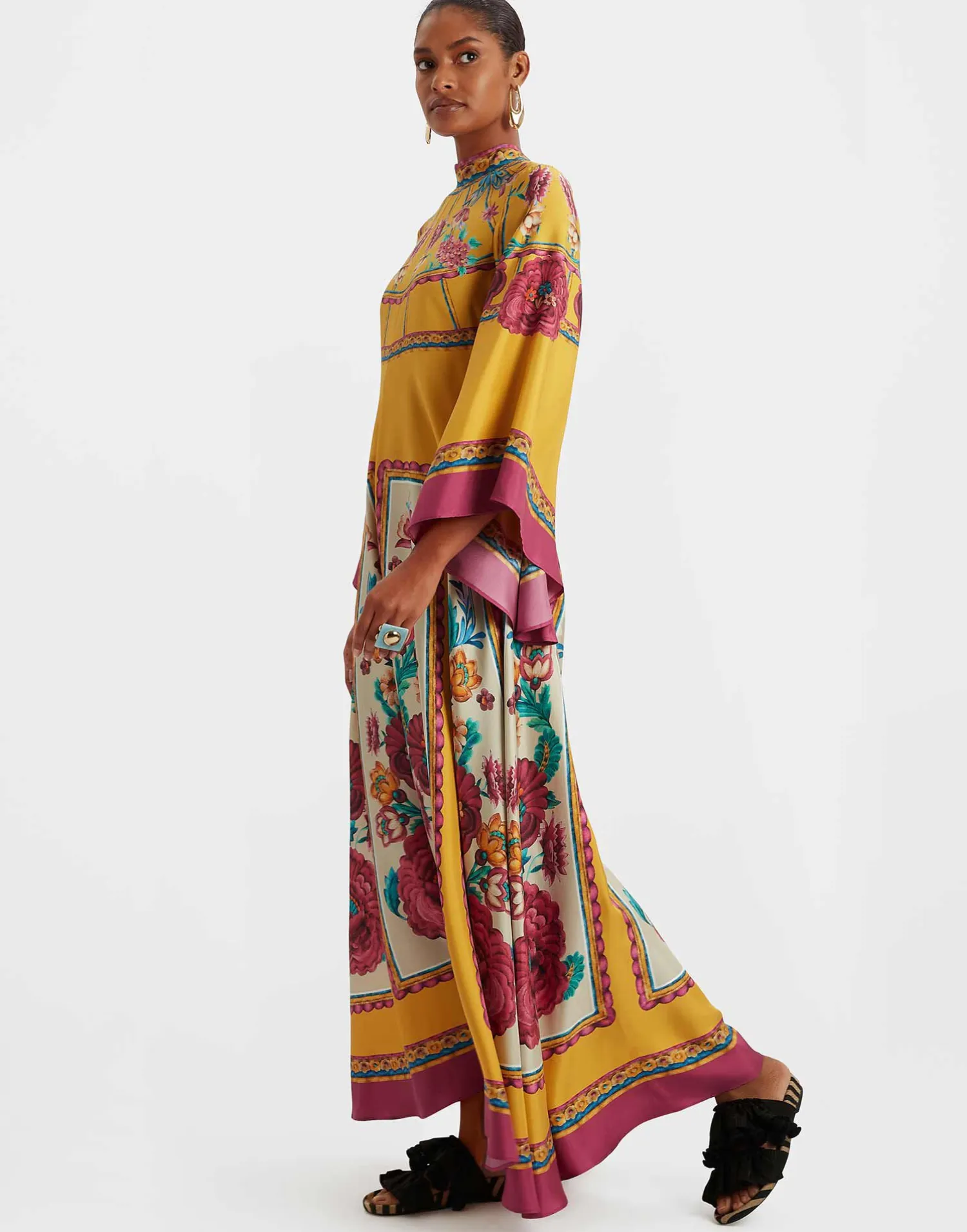 La DoubleJ Vestiti<Magnifico DressZodiac Placée Marigold in Silk Twill