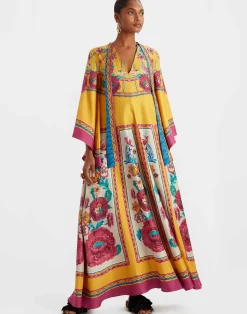 La DoubleJ Vestiti<Magnifico DressZodiac Placée Marigold in Silk Twill