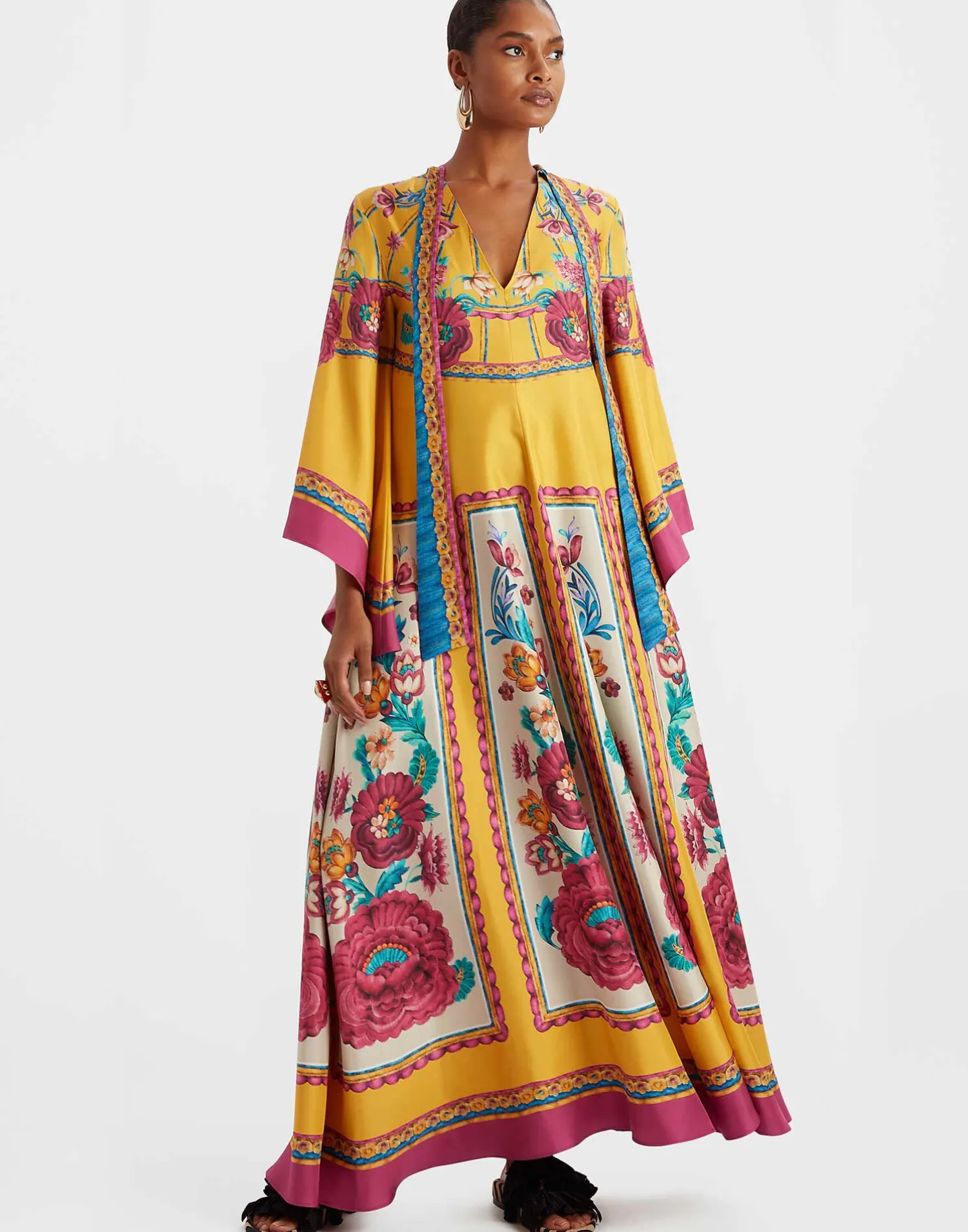 La DoubleJ Vestiti<Magnifico DressZodiac Placée Marigold in Silk Twill