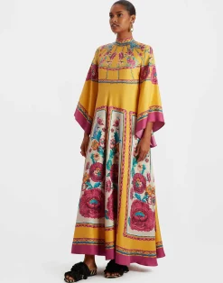 La DoubleJ Vestiti<Magnifico DressZodiac Placée Marigold in Silk Twill
