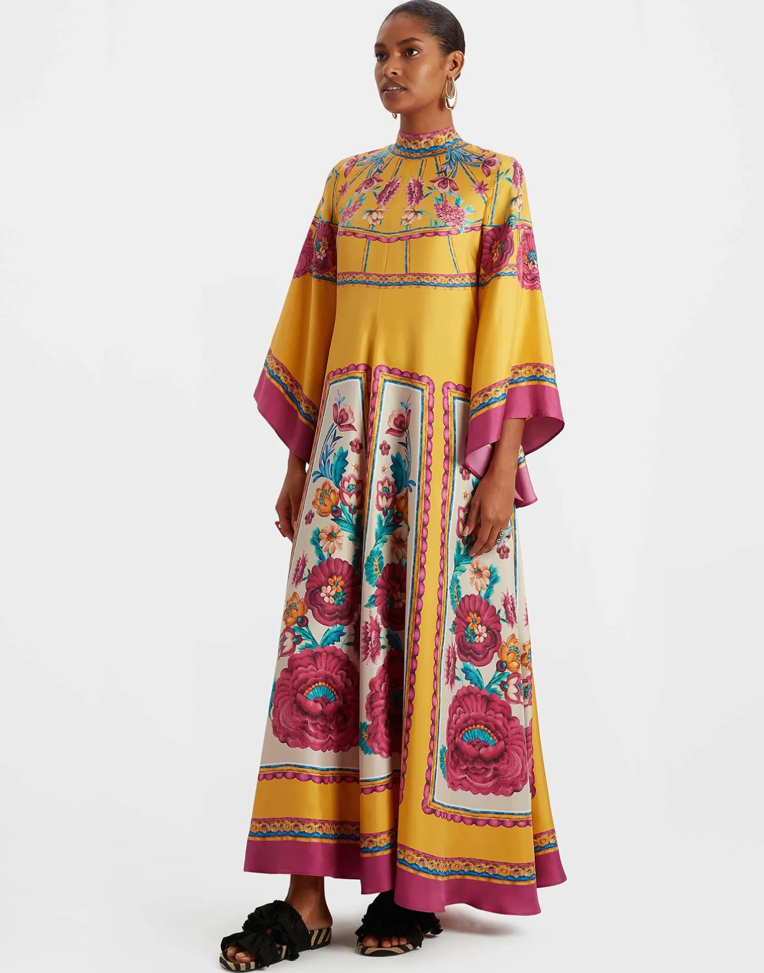 La DoubleJ Vestiti<Magnifico DressZodiac Placée Marigold in Silk Twill