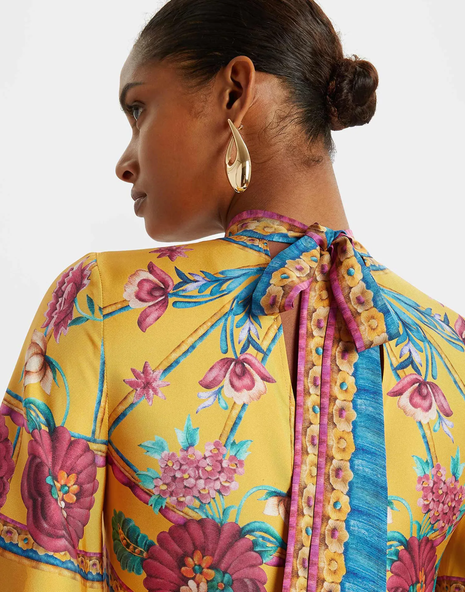 La DoubleJ Vestiti<Magnifico DressZodiac Placée Marigold in Silk Twill