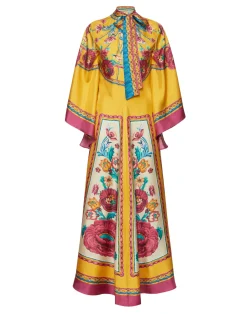 La DoubleJ Vestiti<Magnifico DressZodiac Placée Marigold in Silk Twill