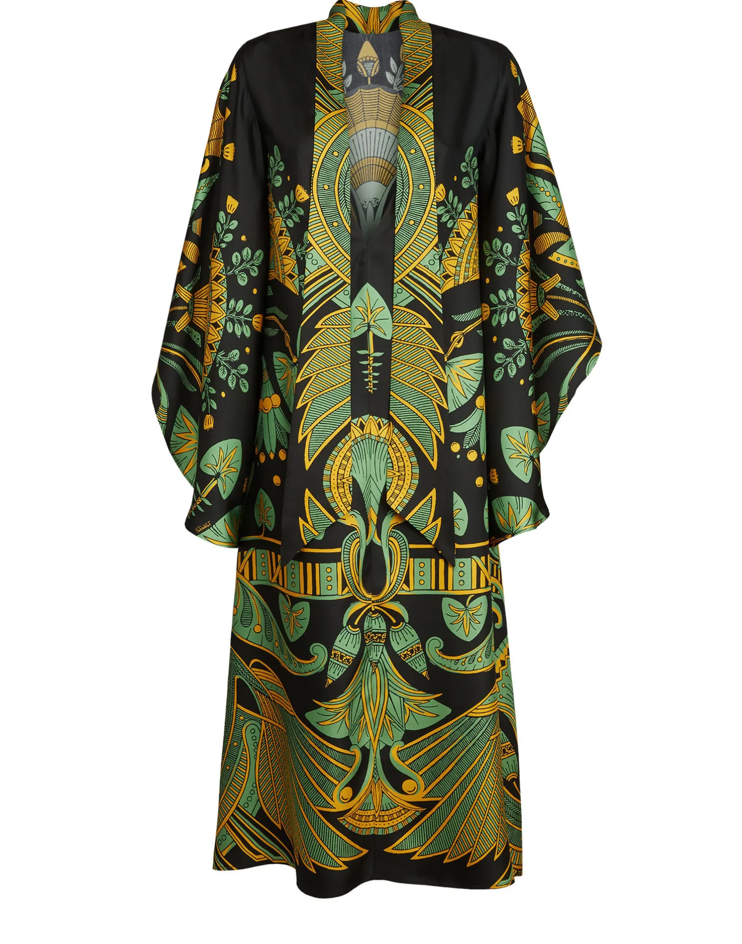 La DoubleJ Vestiti<Magnifico Midi DressThe Nile Placée Black in Silk Twill