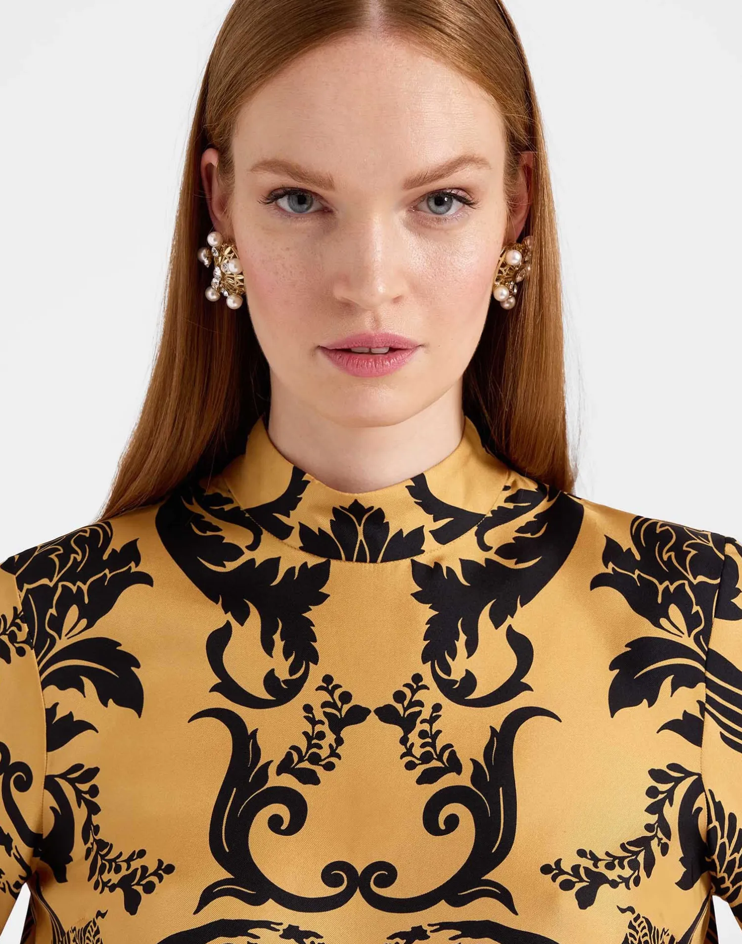La DoubleJ Party Dressing<Make An Exit TopCherubs Gold in Silk Twill With Feathers