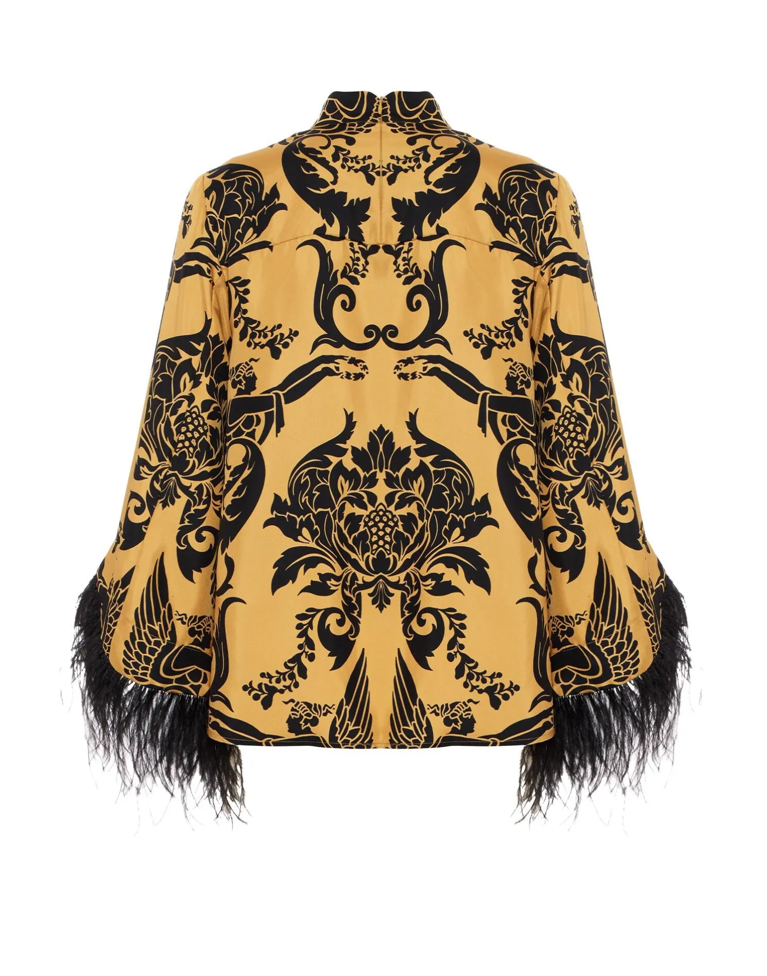 La DoubleJ Party Dressing<Make An Exit TopCherubs Gold in Silk Twill With Feathers