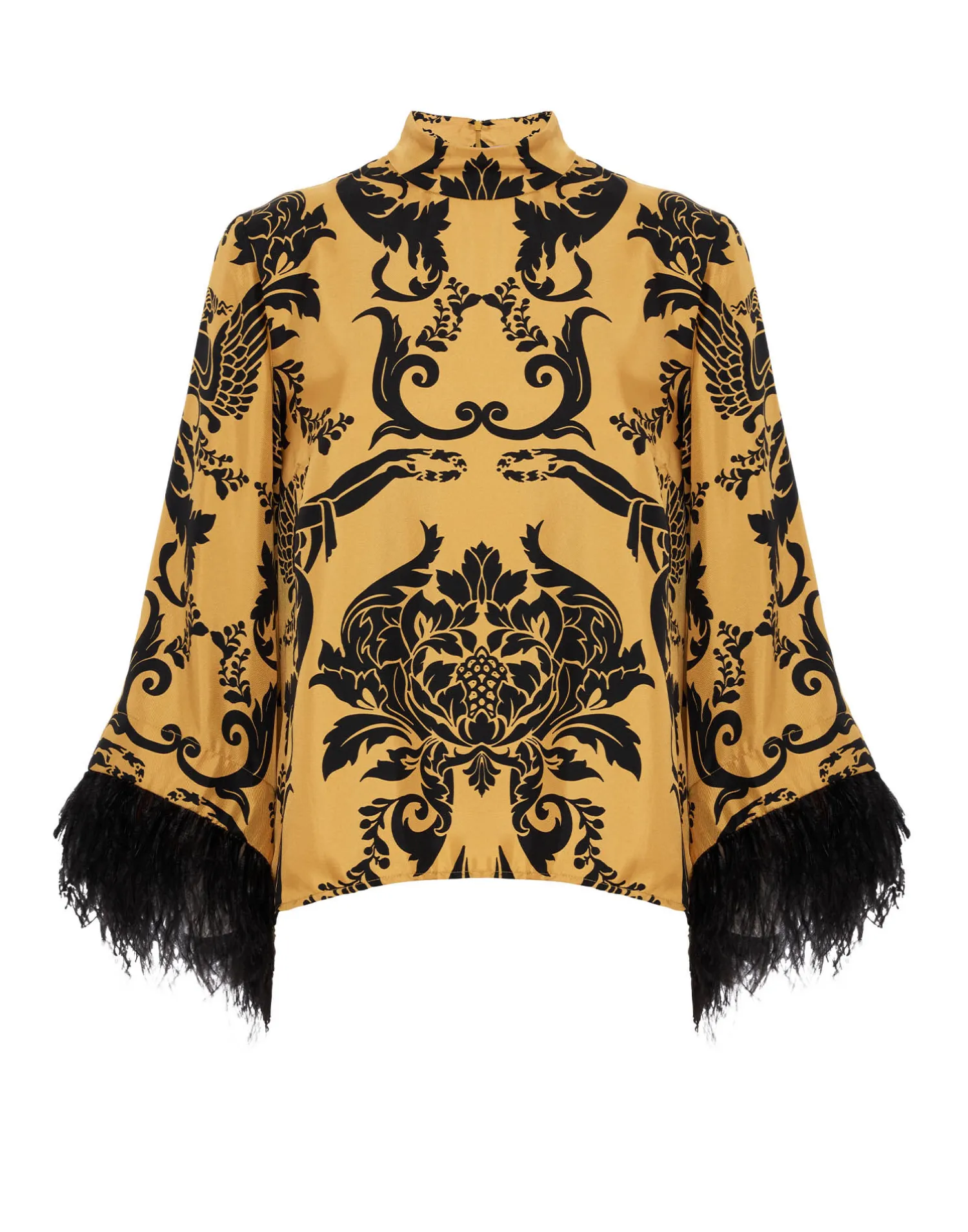 La DoubleJ Camicie E Top<Make An Exit TopCherubs Gold in Silk Twill With Feathers