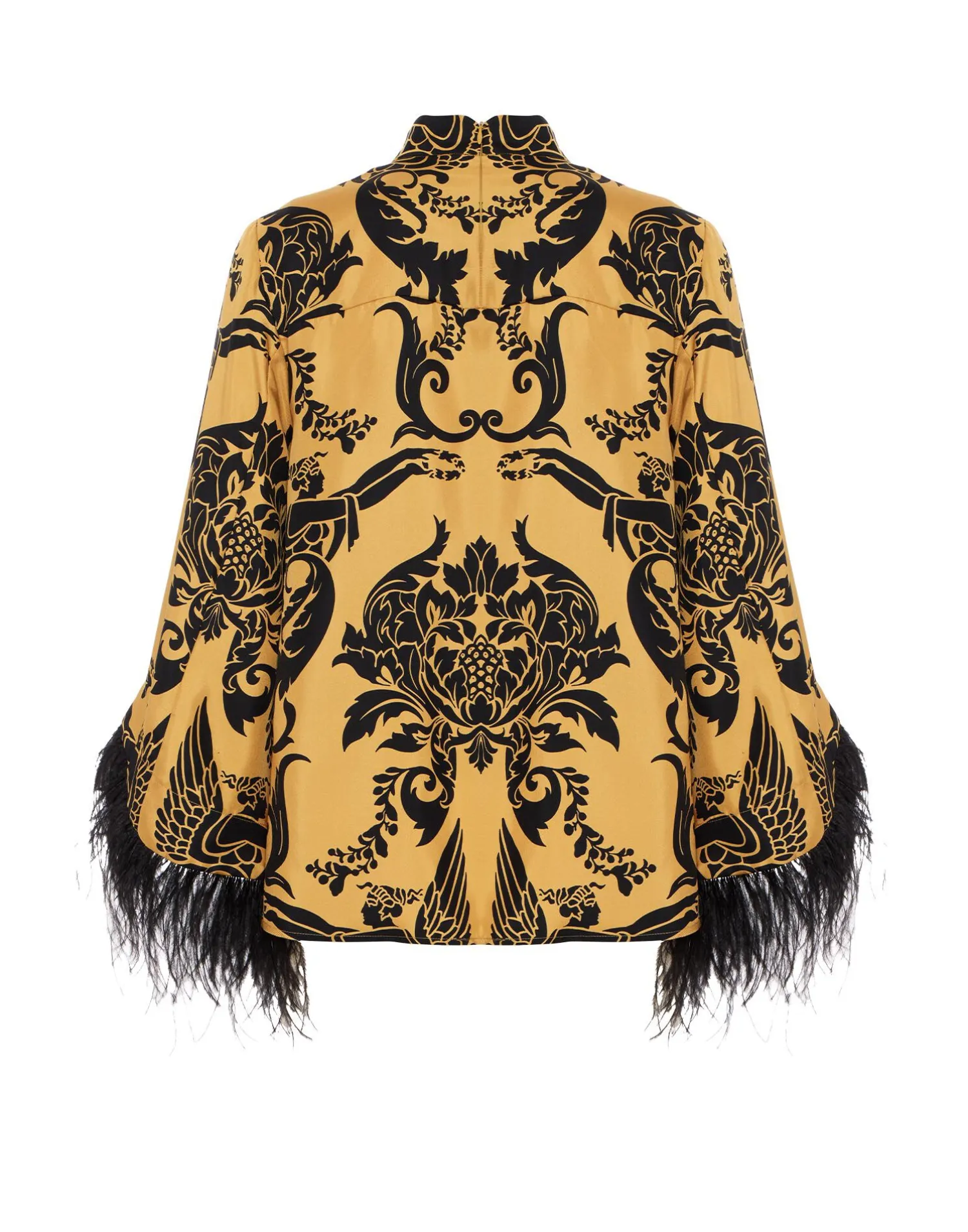 La DoubleJ Camicie E Top<Make An Exit TopCherubs Gold in Silk Twill With Feathers
