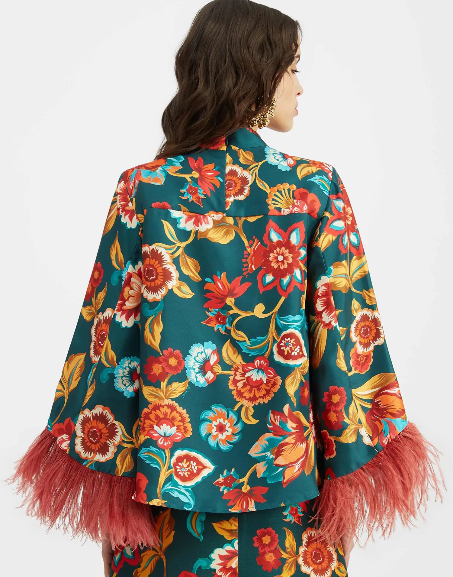 La DoubleJ Camicie E Top<Make An Exit TopHottie Emerald in Silk Twill With Feathers
