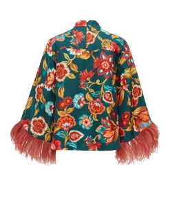La DoubleJ Camicie E Top<Make An Exit TopHottie Emerald in Silk Twill With Feathers