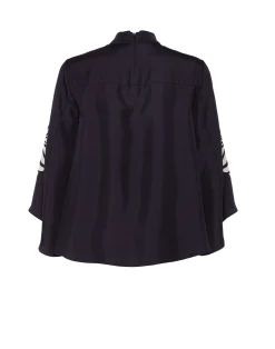 La DoubleJ Camicie E Top<Make An Exit TopMix Tiles Placée Black in Silk Twill