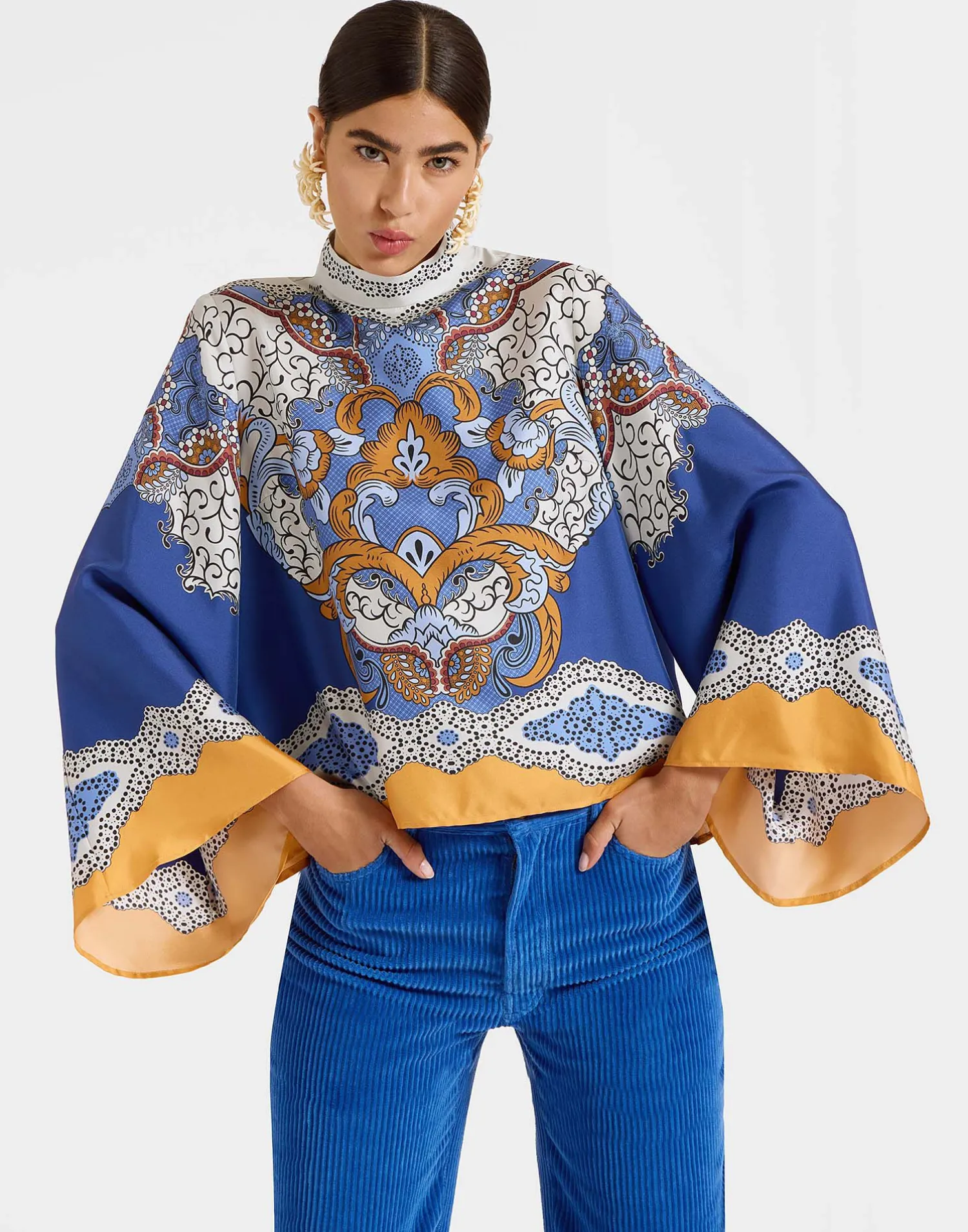La DoubleJ Camicie E Top<Make An Exit TopPortal Placée Light Blue in Silk Twill