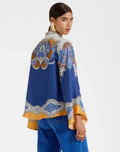 La DoubleJ Camicie E Top<Make An Exit TopPortal Placée Light Blue in Silk Twill