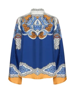 La DoubleJ Camicie E Top<Make An Exit TopPortal Placée Light Blue in Silk Twill