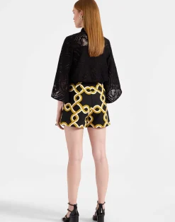 La DoubleJ Pantaloni E Shorts<Margarita ShortsTackle Black in Shot Cotton
