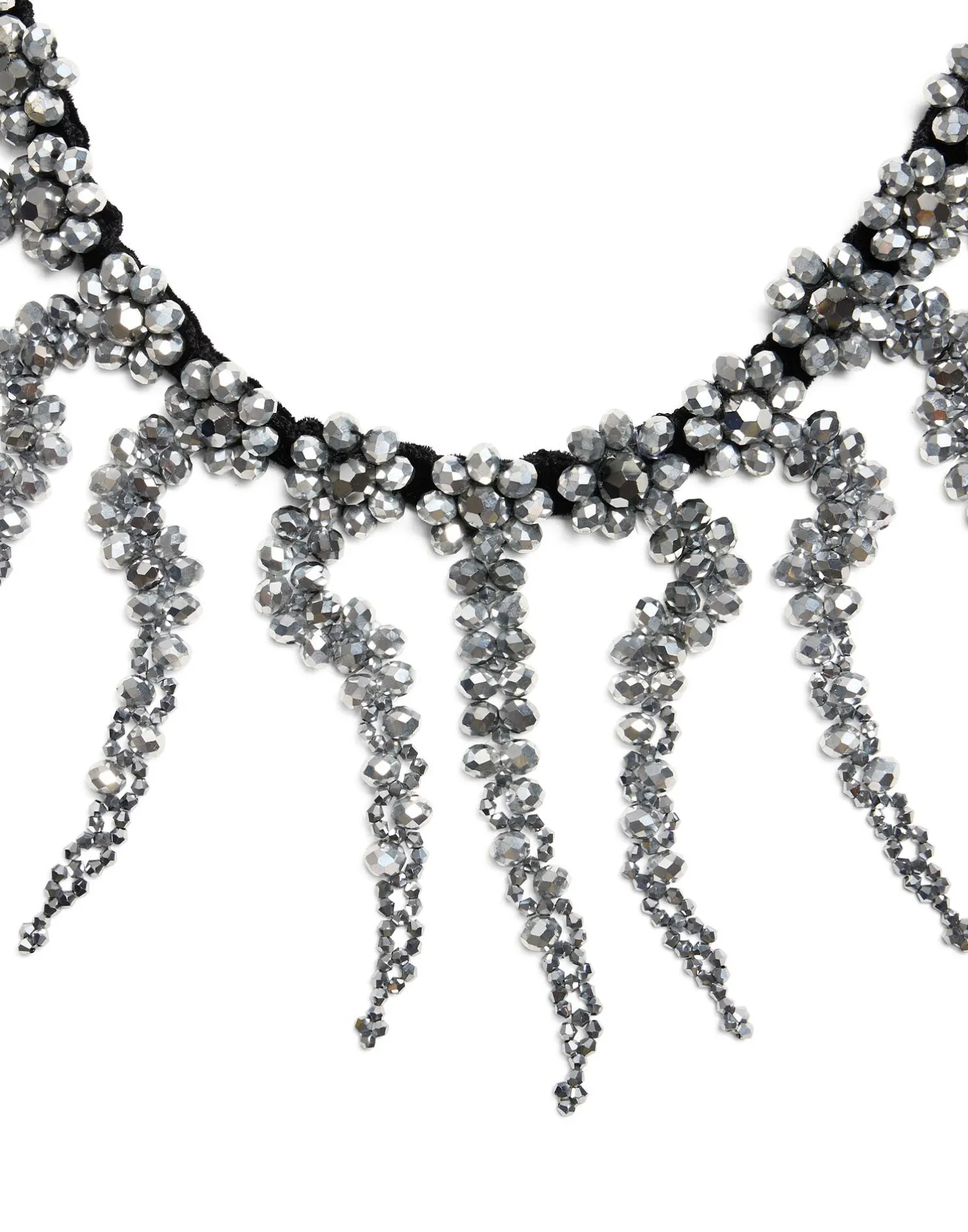 La DoubleJ Accessories|Bijoux<Mayfair NecklaceSolid Black in Embroidered Beads