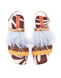 La DoubleJ Scarpe|Accessories<Medal SandalWatermarble in Twill