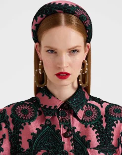 La DoubleJ Accessori Per Capelli|Accessories<Medici HeadbandOltrarno Pink in Jacquard