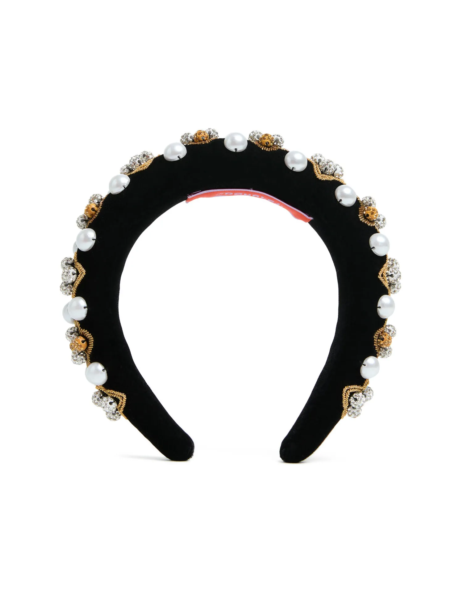 La DoubleJ Accessori Per Capelli|Accessories<Medici HeadbandSolid Gold in Velvet Embroidered