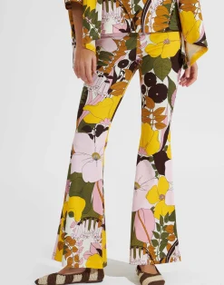 La DoubleJ Loungewear<Meditation PantsBig Flower Rose in Cotton