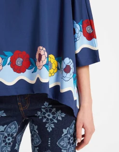 La DoubleJ Loungewear<Meditation PonchoWhitsun Placée Blue in Jersey Interlock