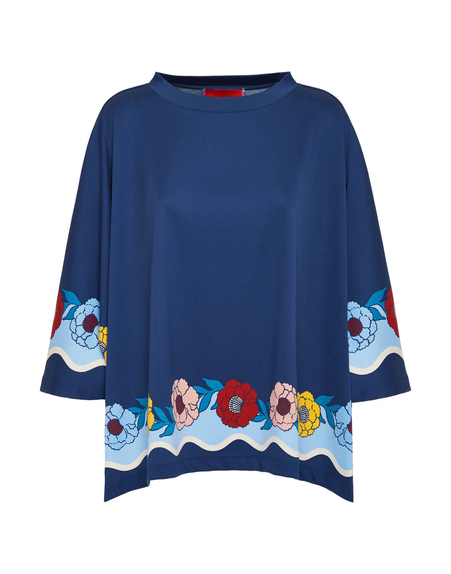 La DoubleJ Loungewear<Meditation PonchoWhitsun Placée Blue in Jersey Interlock