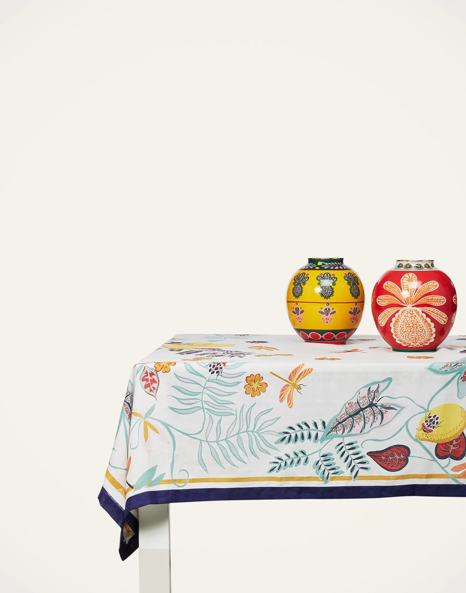 La DoubleJ Tovaglie|Tessili<Medium TableclothBotanical (Placée) in Linen