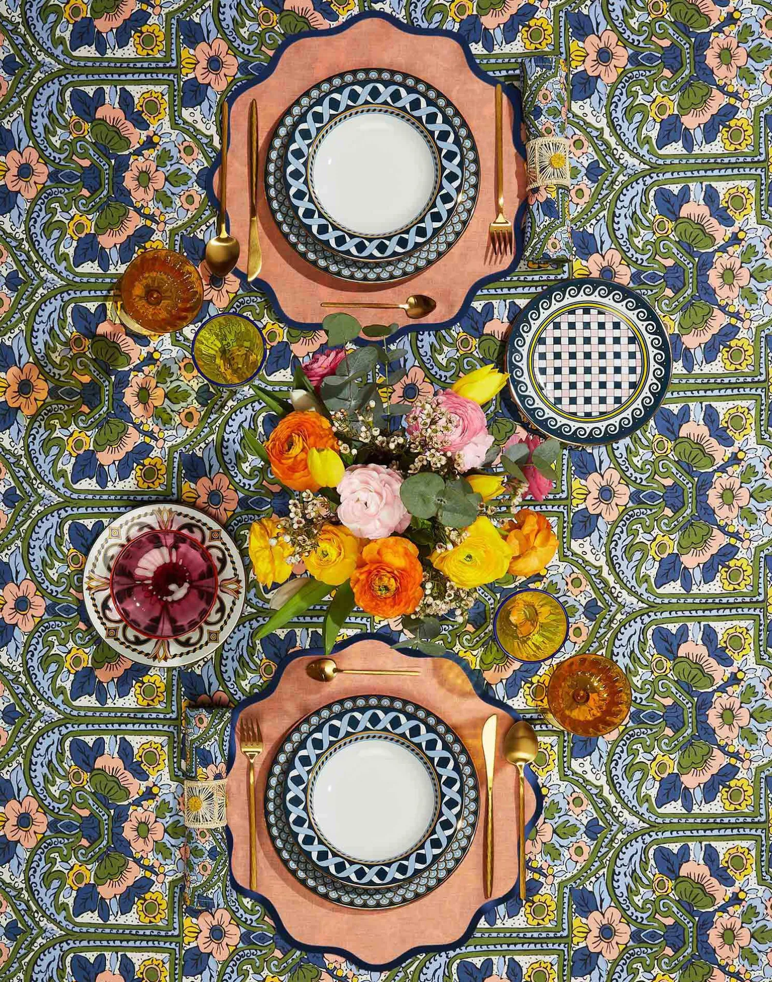 La DoubleJ Tovaglie|Tessili<Medium TableclothCorte Blu in Linen