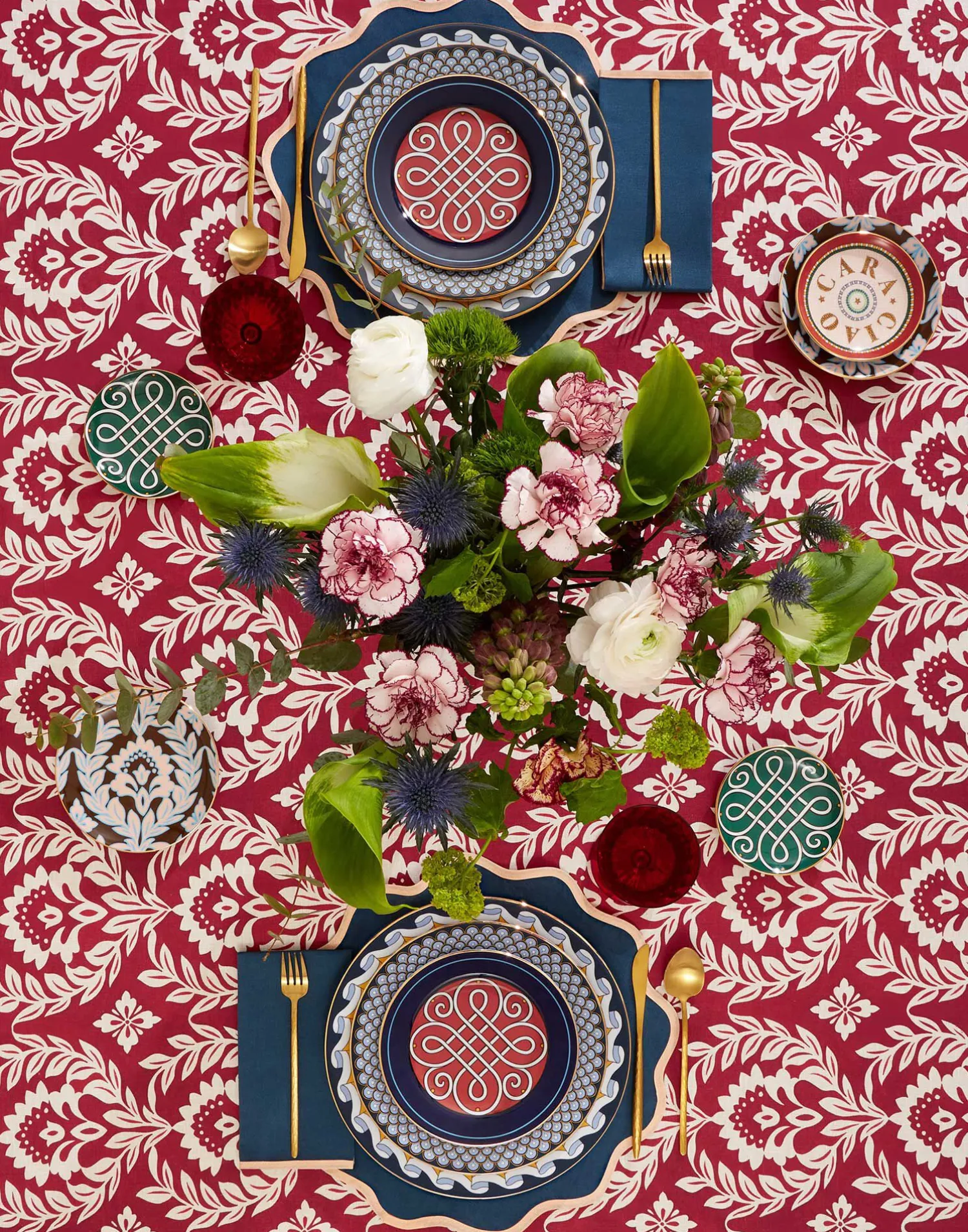 La DoubleJ Tovaglie|Tessili<Medium TableclothGarland Bordeaux in Linen