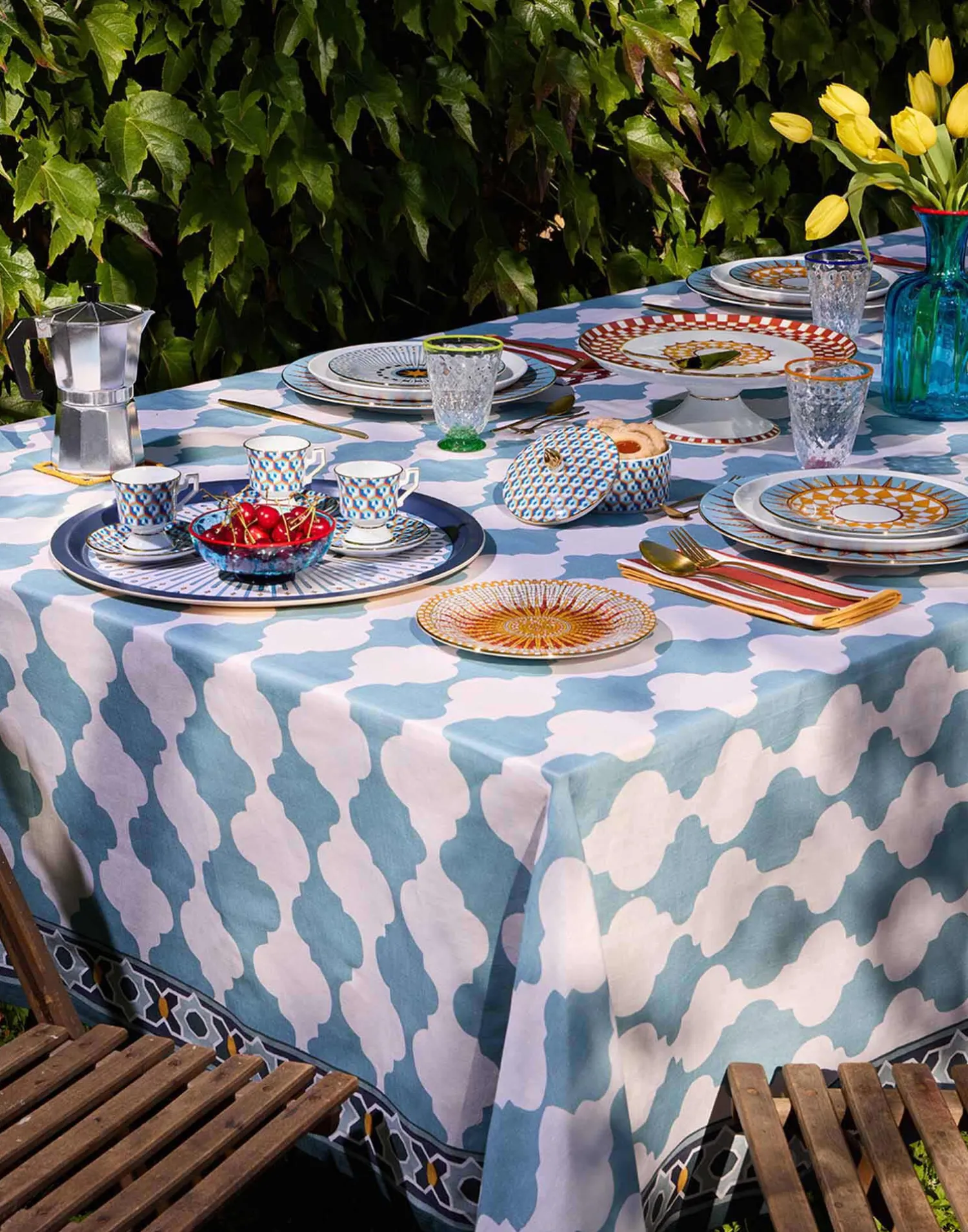 La DoubleJ Tovaglie|Tessili<Medium TableclothPlaza Sky Blue in Linen