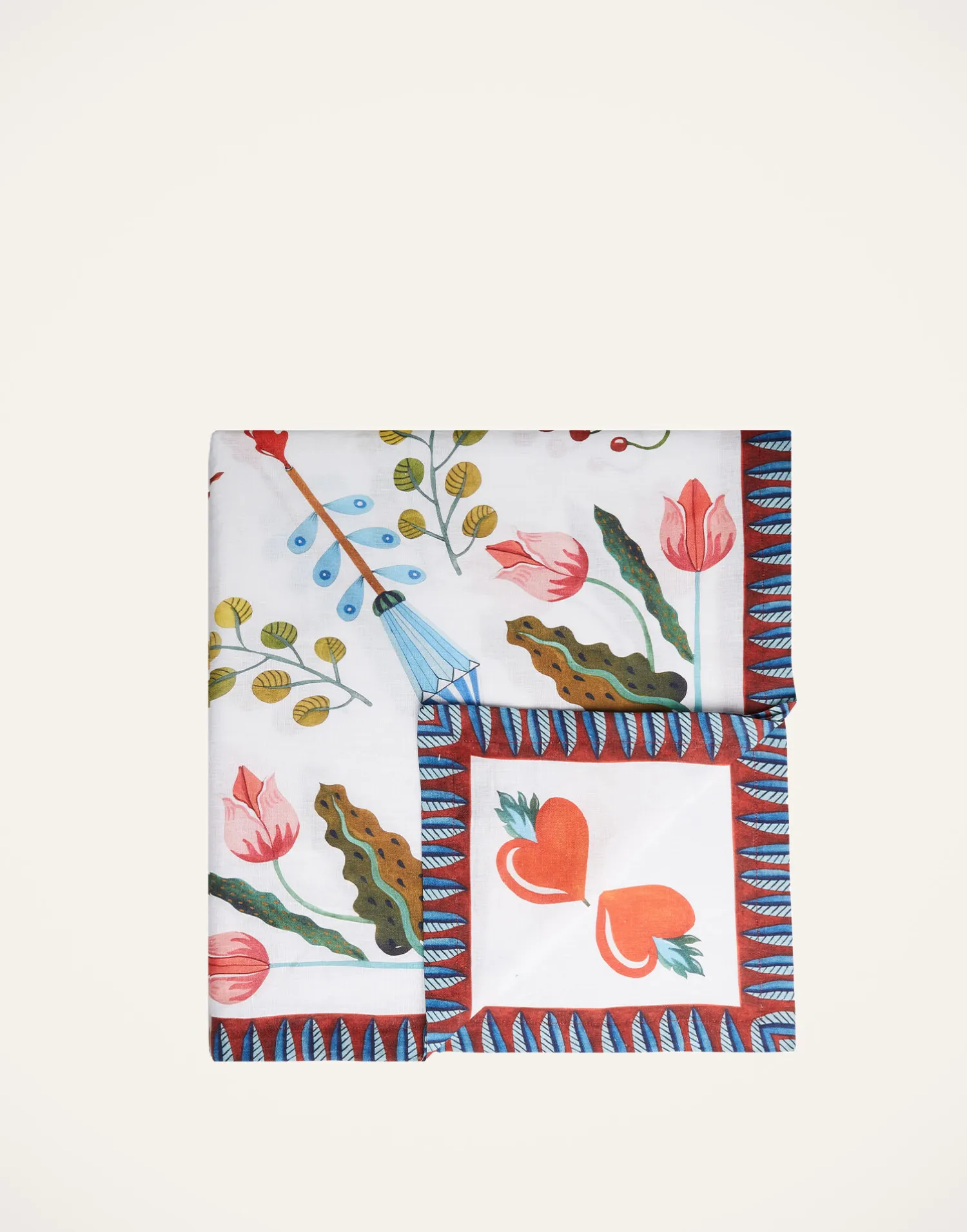 La DoubleJ Tovaglie|Tessili<Medium TableclothWhite Turning Tulips in Linen