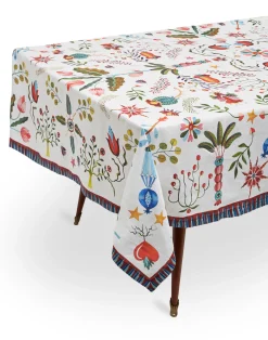La DoubleJ Tovaglie|Tessili<Medium TableclothWhite Turning Tulips in Linen