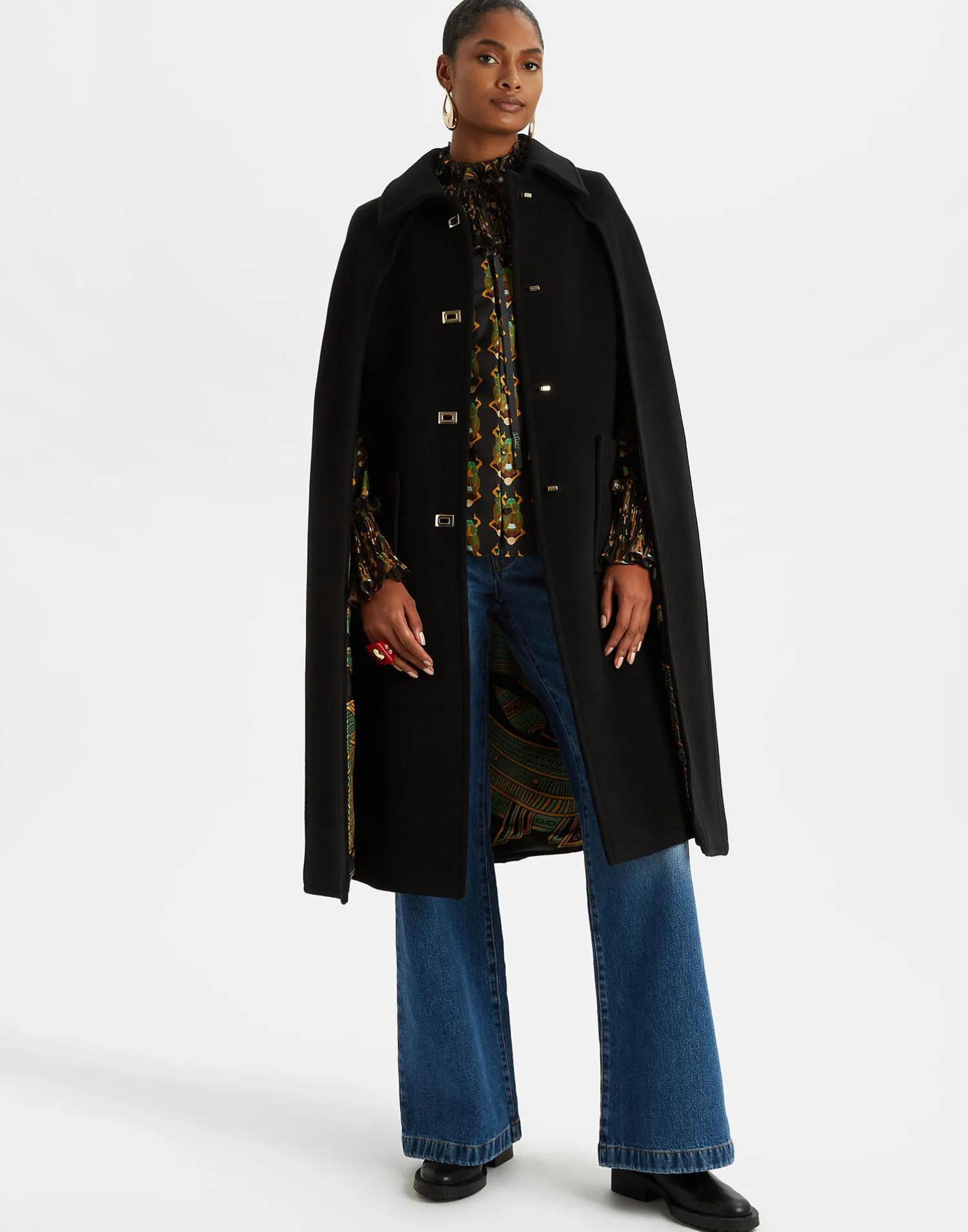 La DoubleJ Capispalla<Milano CapeBlack in Wool