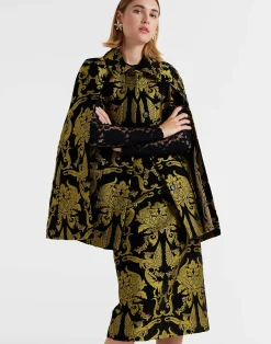 La DoubleJ Capispalla<Milano Mini CapeCherubs Black in Jacquard