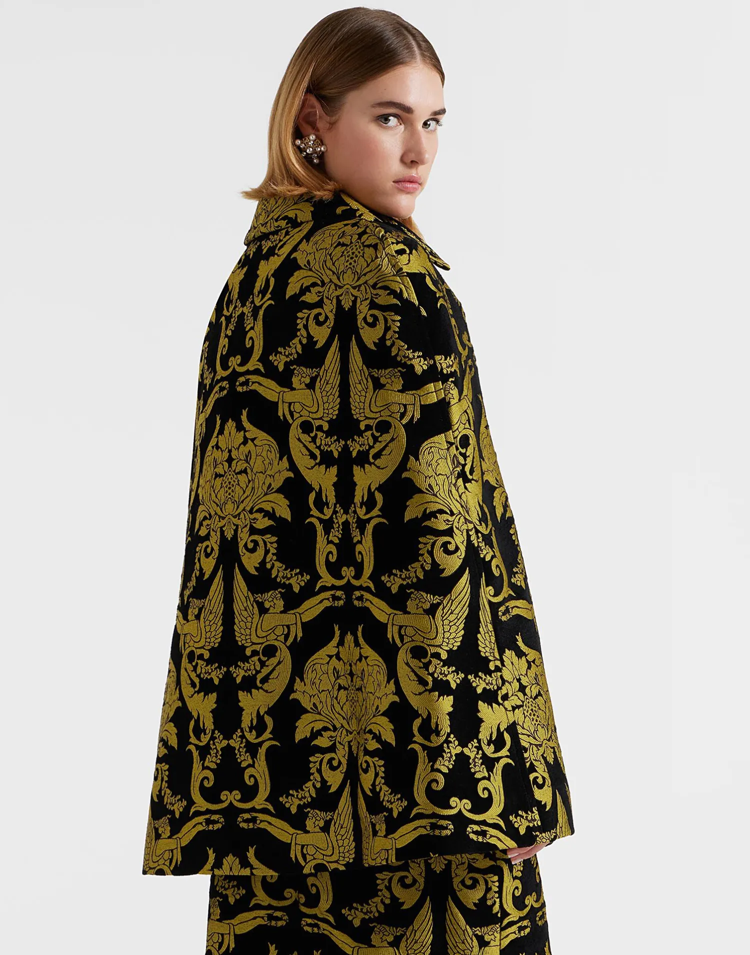 La DoubleJ Capispalla<Milano Mini CapeCherubs Black in Jacquard
