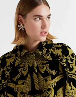 La DoubleJ Capispalla<Milano Mini CapeCherubs Black in Jacquard