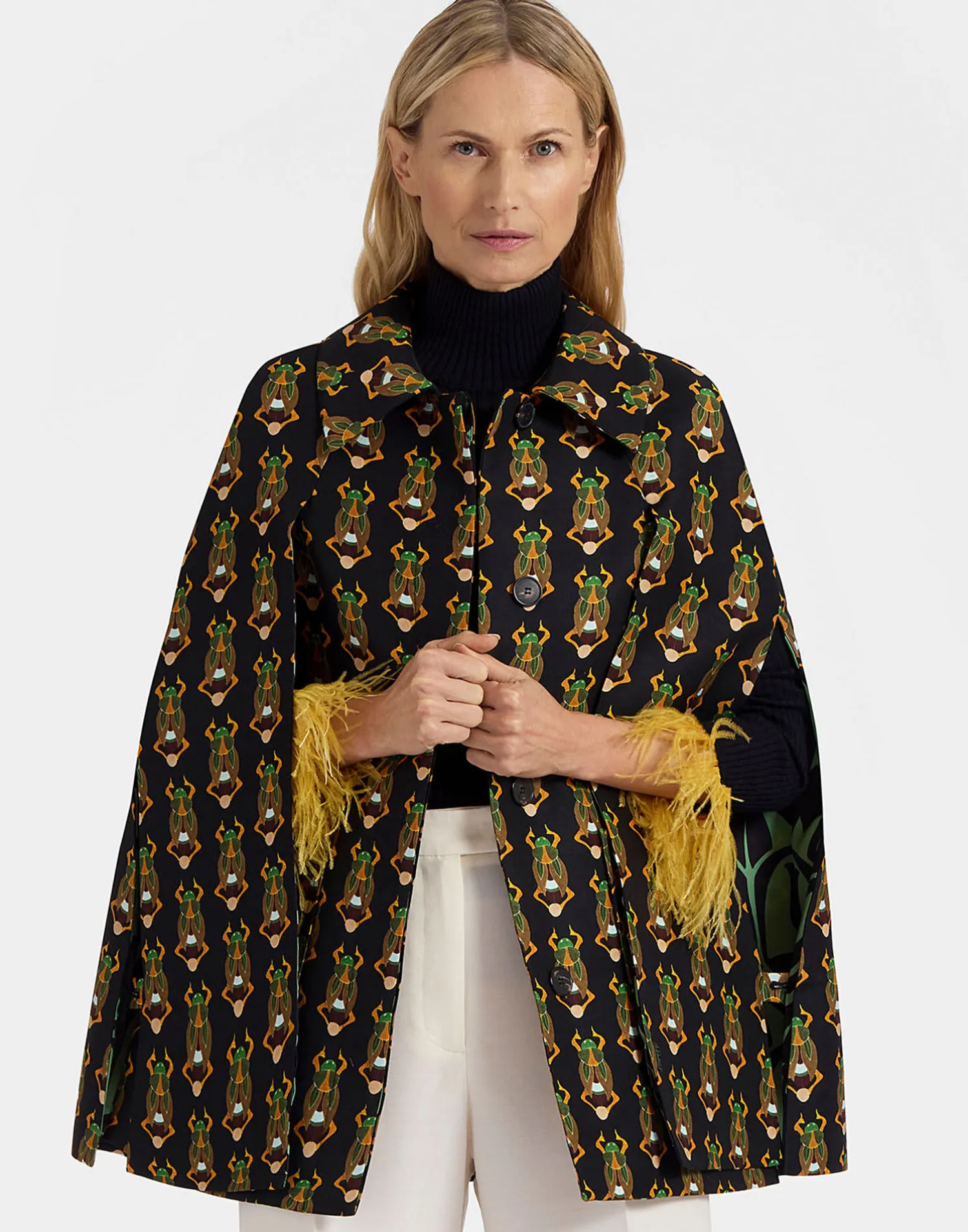 La DoubleJ Capispalla<Milano Mini CapeScarab Black in Cady Wool