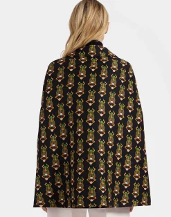 La DoubleJ Capispalla<Milano Mini CapeScarab Black in Cady Wool