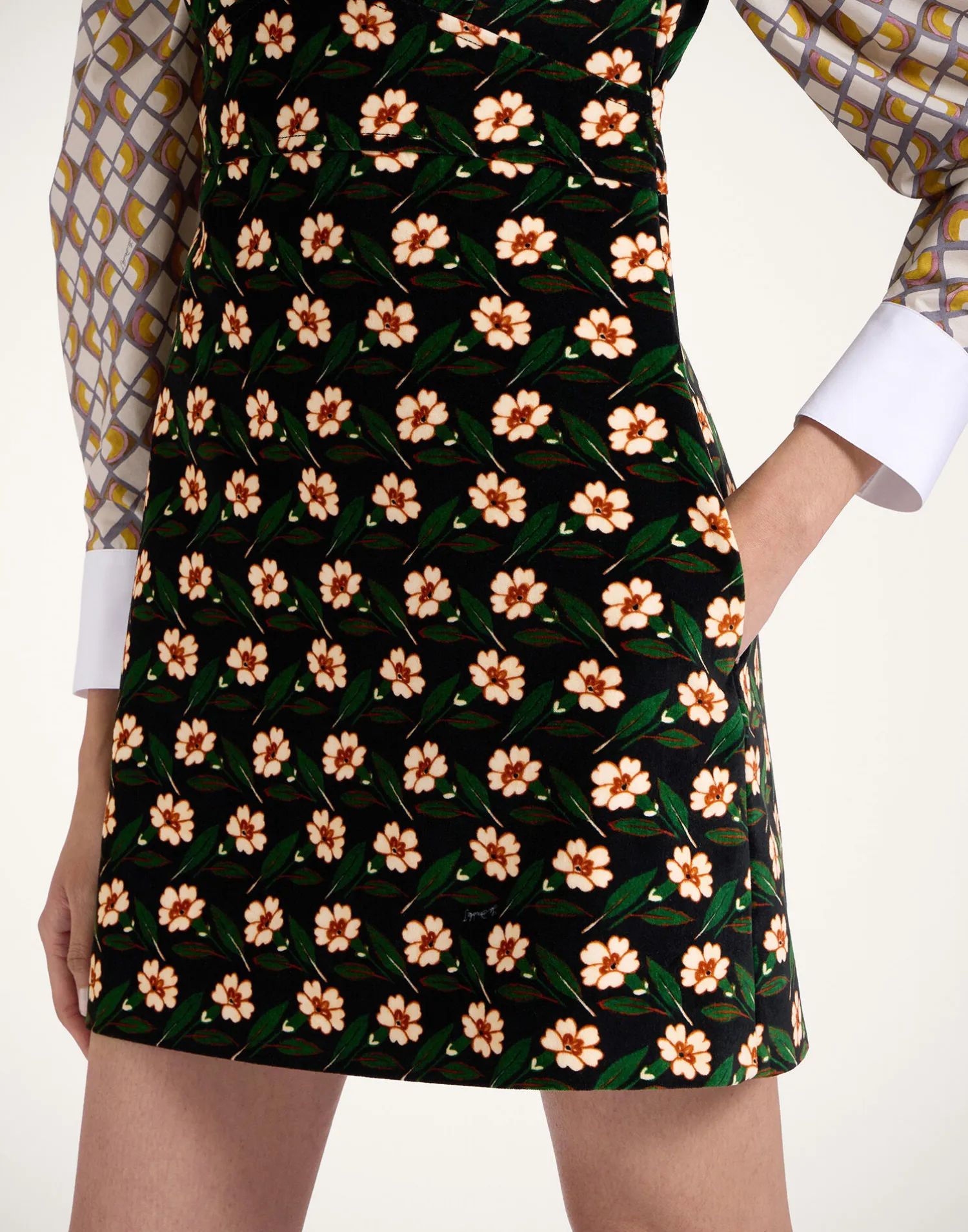 La DoubleJ Vestiti<Mini Arabesque DressMayfair Black in Cotton Velvet