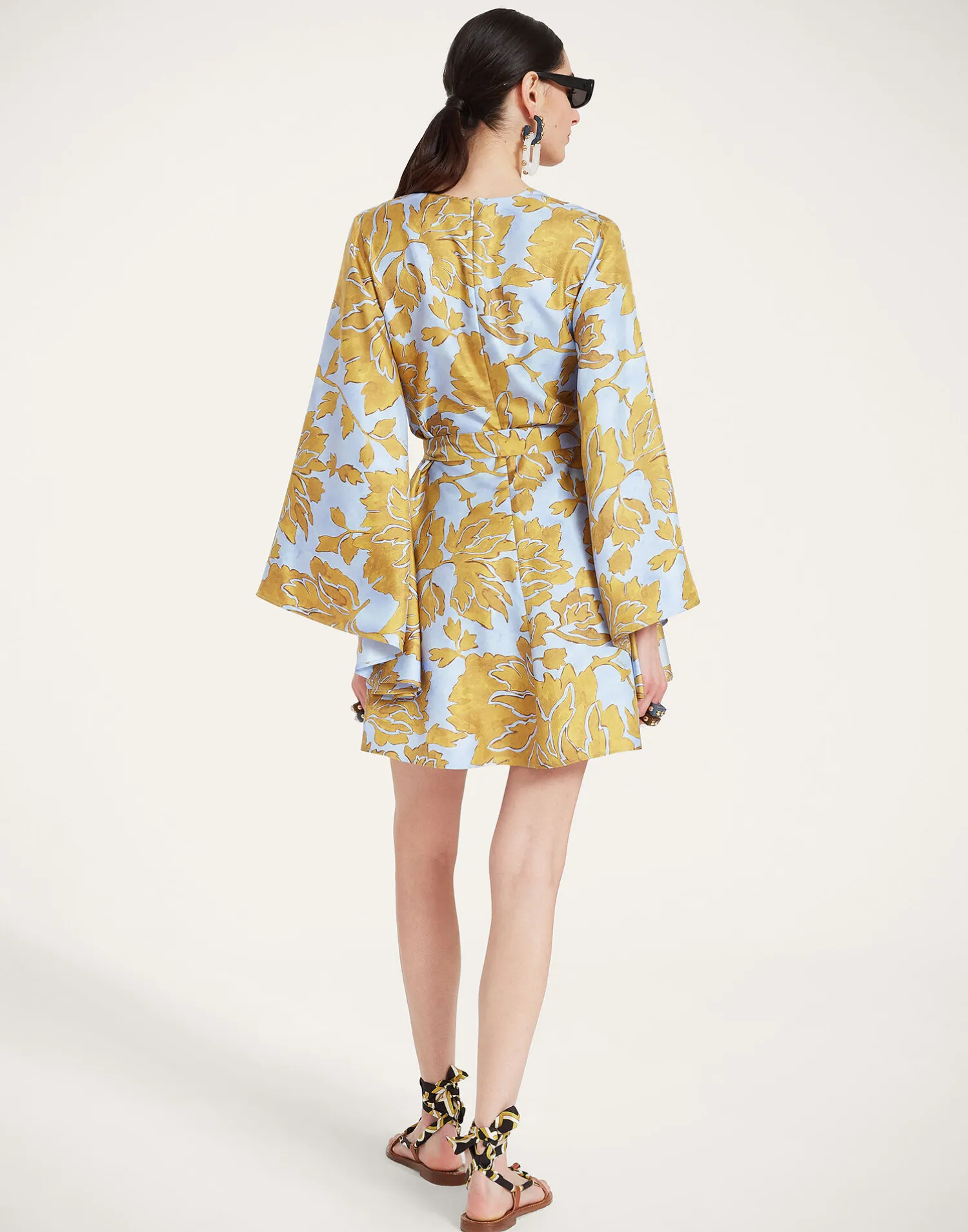 La DoubleJ Vestiti<Mini Magnifico DressTangle Light Blue in Silk Twill