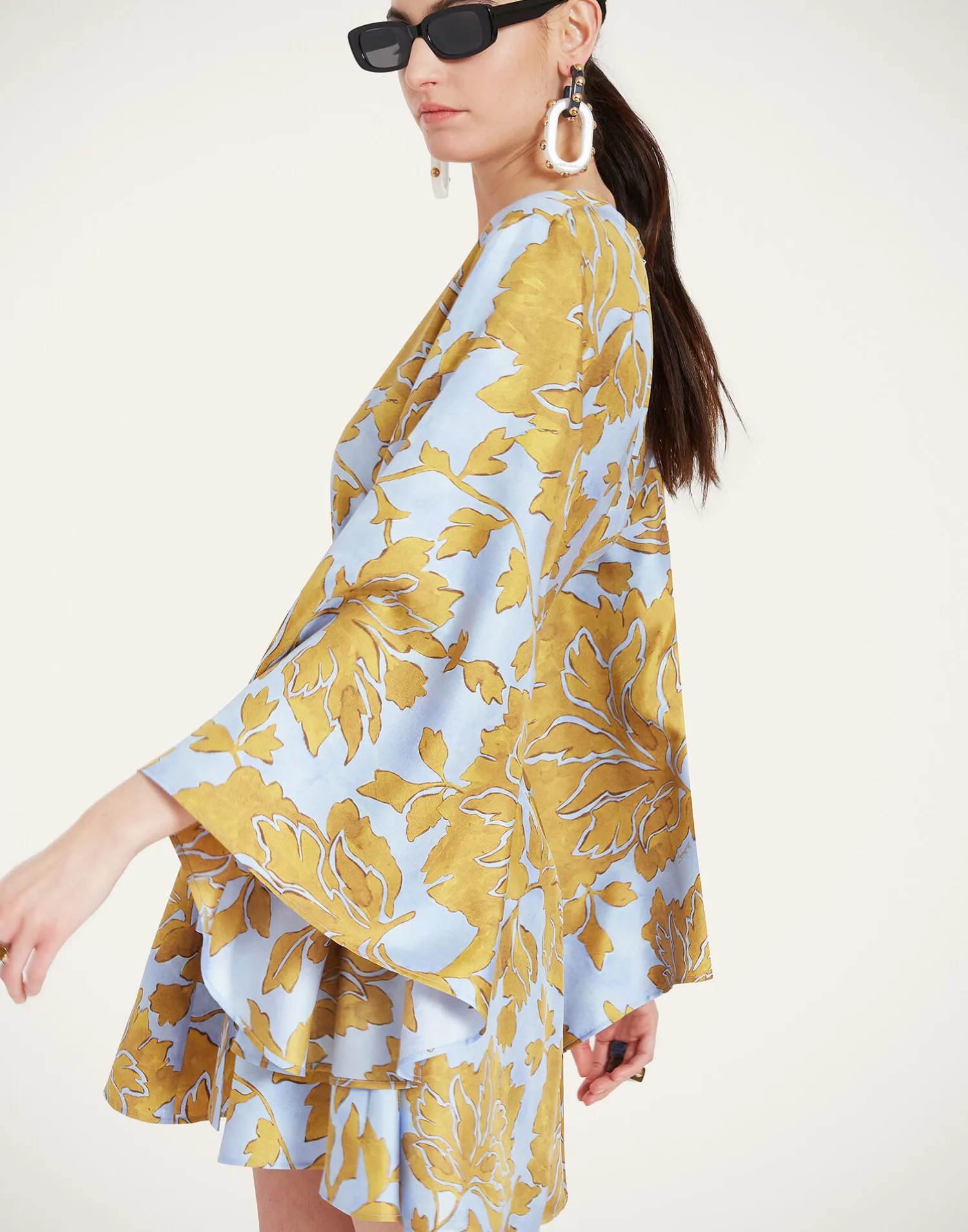 La DoubleJ Vestiti<Mini Magnifico DressTangle Light Blue in Silk Twill