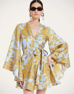 La DoubleJ Party Dressing<Mini Magnifico DressTangle Light Blue in Silk Twill