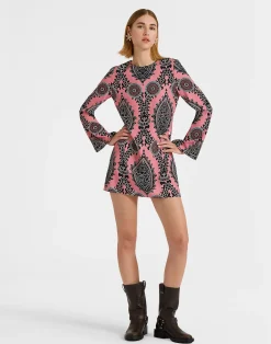 La DoubleJ Vestiti<Mini Supremes Swing DressOltrarno Pink in Sablé Satin