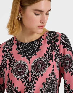 La DoubleJ Vestiti<Mini Supremes Swing DressOltrarno Pink in Sablé Satin