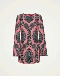 La DoubleJ Vestiti<Mini Supremes Swing DressOltrarno Pink in Sablé Satin
