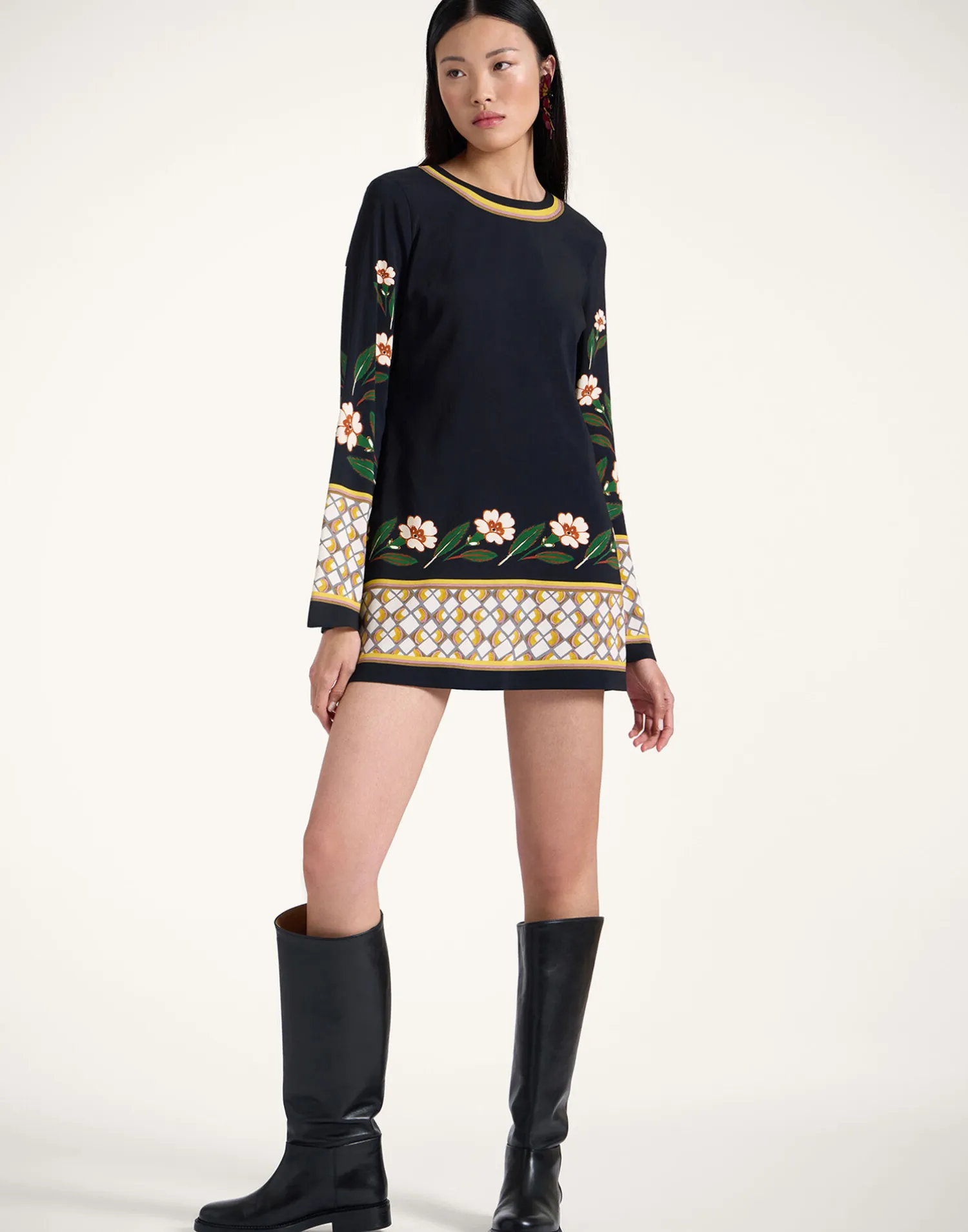 La DoubleJ Vestiti<Mini Supreme Swing DressDazed Placée Black in Sable