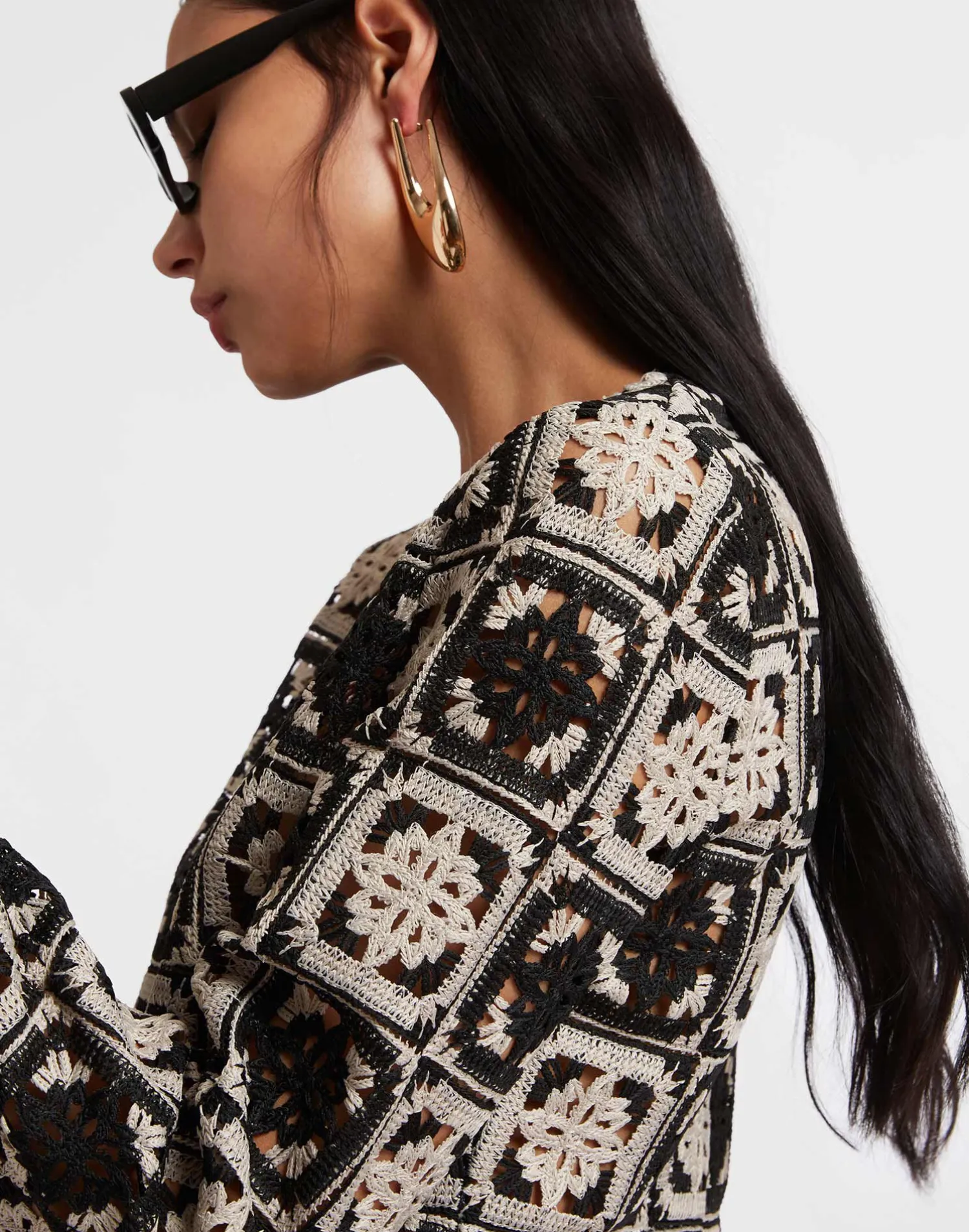 La DoubleJ Vestiti<Mini Supreme Swing DressMini Tiles Black in Macramé
