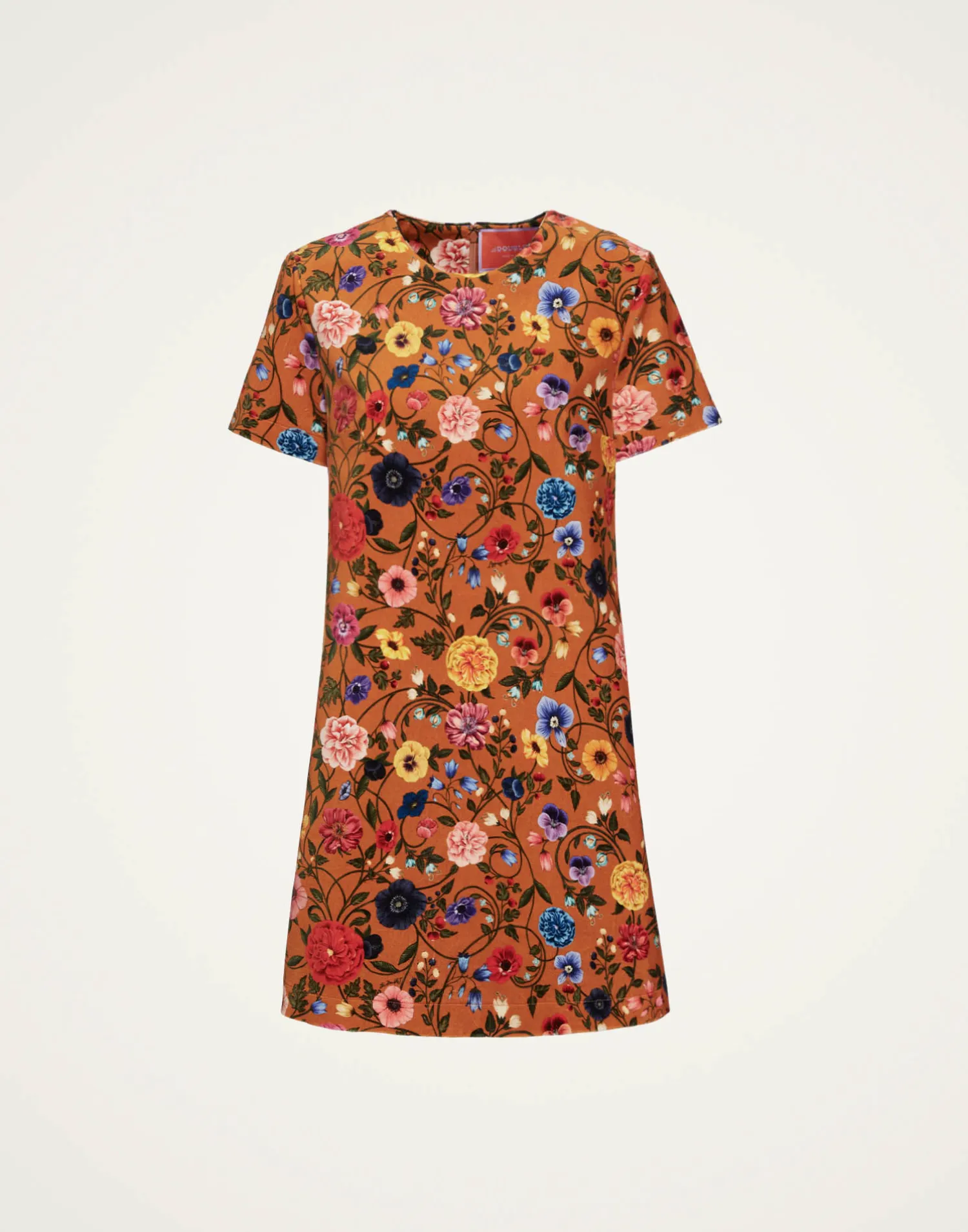 La DoubleJ Vestiti<Mini Swing DressBotticelli Rust in Cotton Velvet